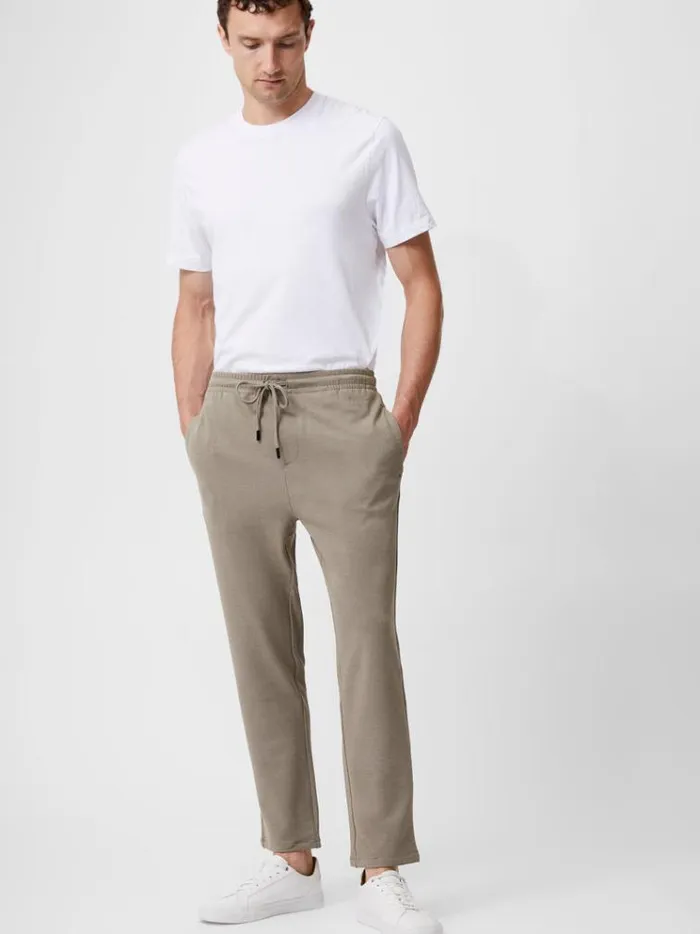 French Connection Trousers Twill Tie Waistband Joggers Sand 8211 Man