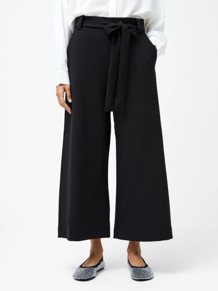 French Connection Trousers Whisper Belted Culottes Black 8211 Woman