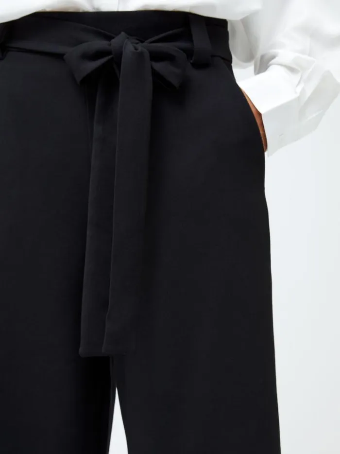 French Connection Trousers Whisper Belted Culottes Black 8211 Woman