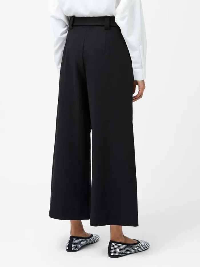 French Connection Trousers Whisper Belted Culottes Black 8211 Woman