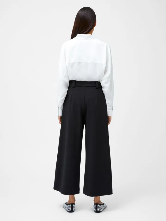 French Connection Trousers Whisper Belted Culottes Black 8211 Woman