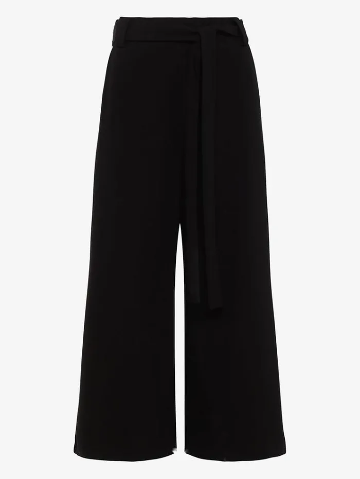 French Connection Trousers Whisper Belted Culottes Black 8211 Woman