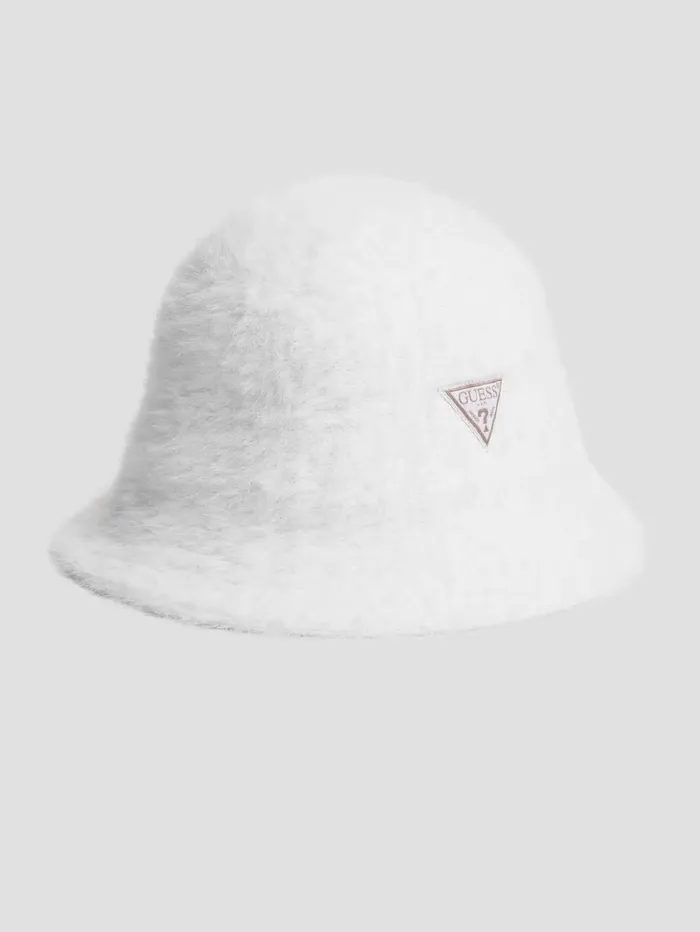Fuzzy Bucket Hat White Multi Hats and Scarves GUESS Women