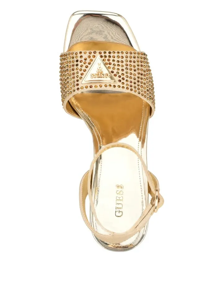 Gelya Triangle Blocked Heels Gold Sandals GUESS Women Gelya Triangle Blocked Heels Gold Sandals GUESS Women