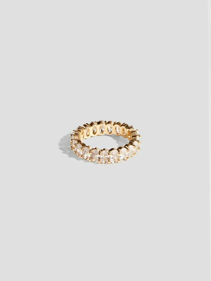GoldTone Baguette CZ Ring 8211 Size 7 Gold Women Jewelry GUESS