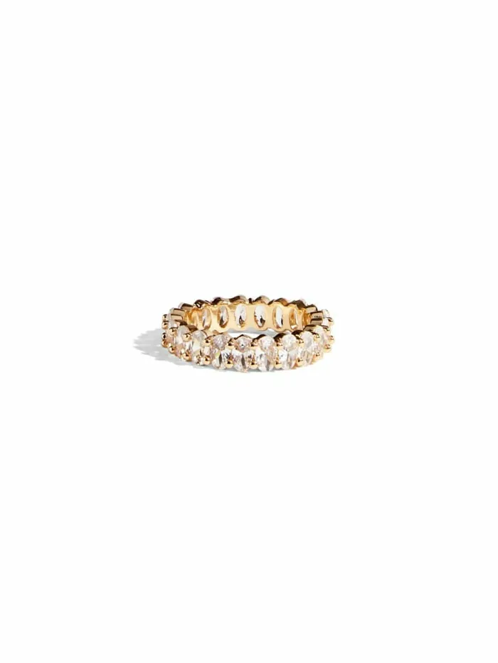 GoldTone Baguette CZ Ring 8211 Size 7 Gold Women Jewelry GUESS GoldTone Baguette CZ Ring 8211 Size 7 Gold Women Jewelry GUESS