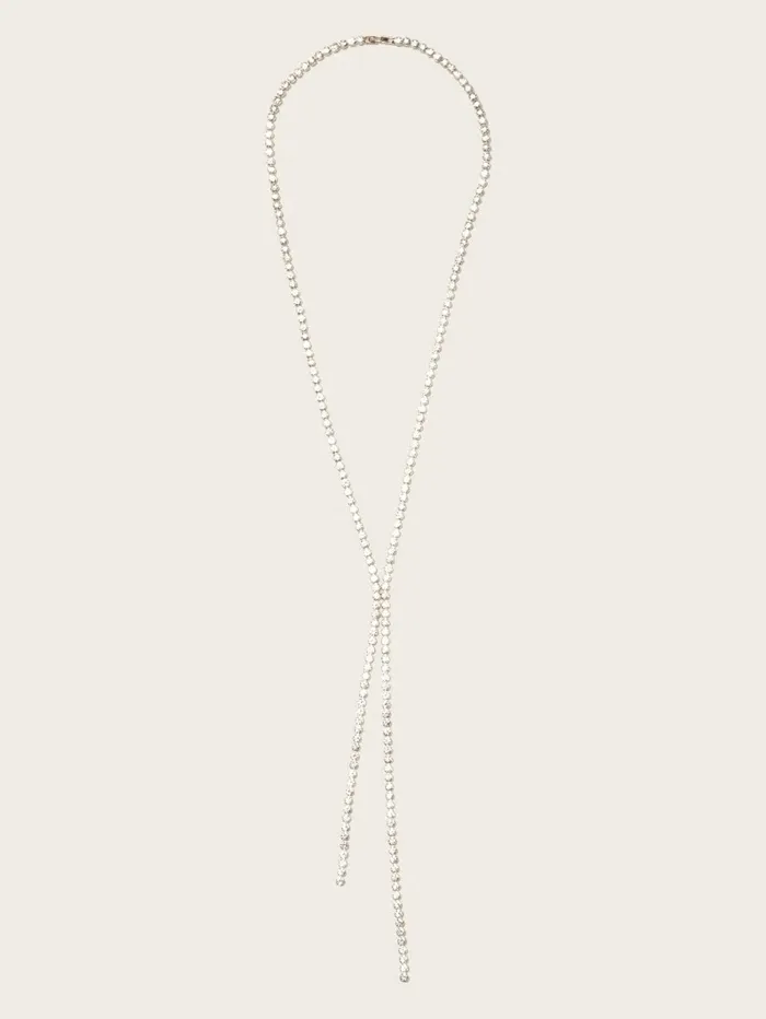 GoldTone Crystal Y Necklace SilverGold Jewelry GUESS Women