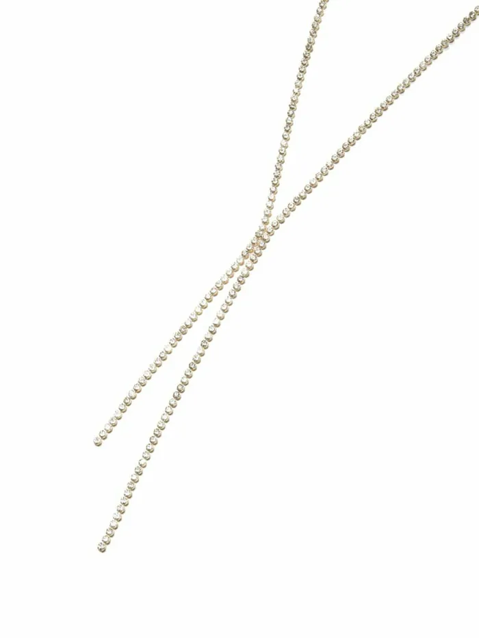 GoldTone Crystal Y Necklace SilverGold Jewelry GUESS Women GoldTone Crystal Y Necklace SilverGold Jewelry GUESS Women