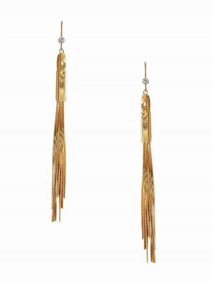 GoldTone Snake Chain Linear Earrings Gold Jewelry GUESS Women