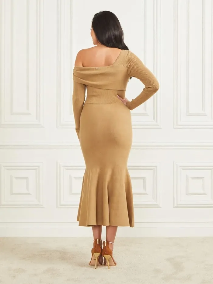 GUESS Dresses and Jumpsuits Women Dinah Fit and Flare Dress Macchiato Multi GUESS Dresses and Jumpsuits Women Dinah Fit and Flare Dress Macchiato Multi