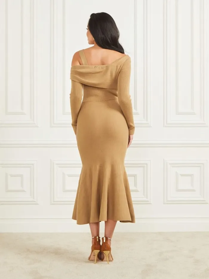 GUESS Dresses and Jumpsuits Women Dinah Fit and Flare Dress Macchiato Multi GUESS Dresses and Jumpsuits Women Dinah Fit and Flare Dress Macchiato Multi