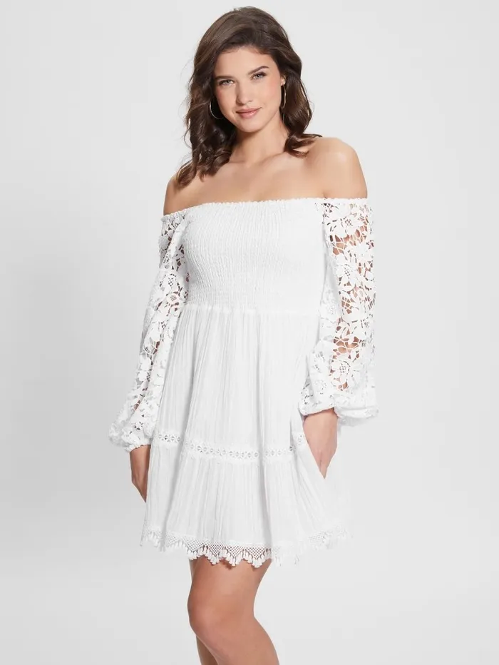 GUESS Dresses and Jumpsuits Women Eco OfftheShoulder Katerina Dress Pure White