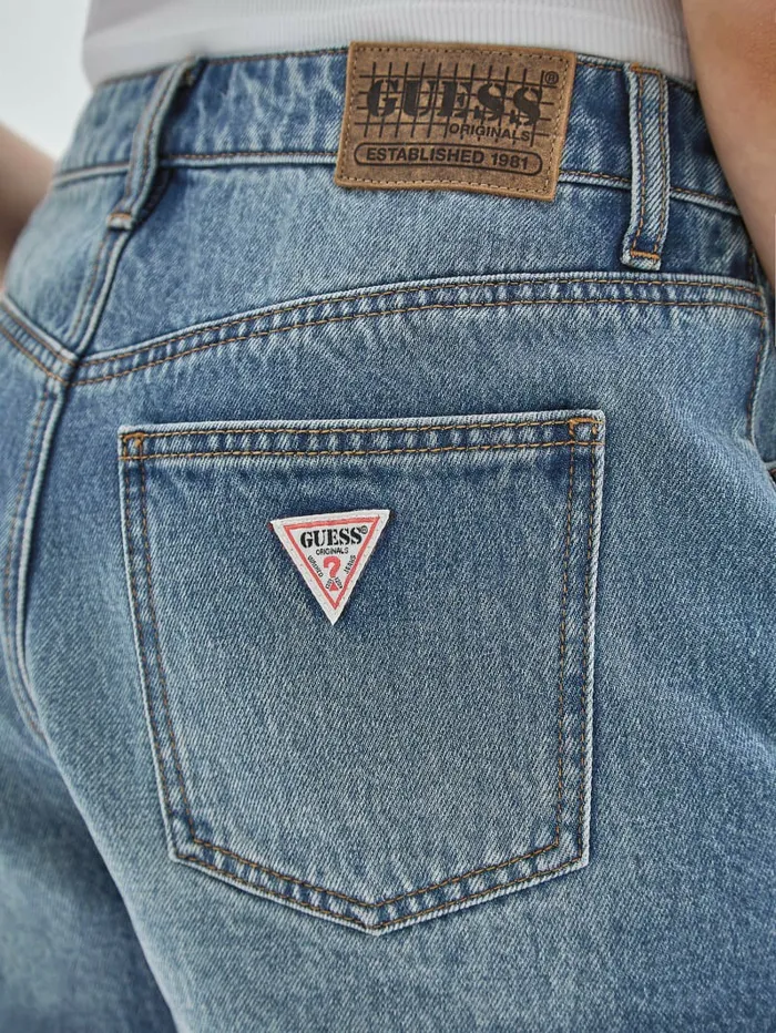 GUESS GUESS Originals Kit Destroyed Denim Shorts Go Fez Medium Wash Women Bottoms GUESS GUESS Originals Kit Destroyed Denim Shorts Go Fez Medium Wash Women Bottoms