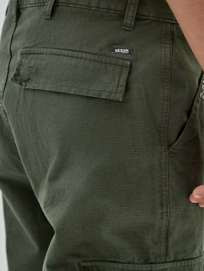 GUESS GUESS Originals Ripstop Cargo Green Duffel Multi Men Pants and Shorts GUESS GUESS Originals Ripstop Cargo Green Duffel Multi Men Pants and Shorts