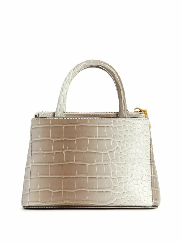 GUESS Handbags Women James Embossed Mini Satchel Rose GoldSmoke Gray GUESS Handbags Women James Embossed Mini Satchel Rose GoldSmoke Gray