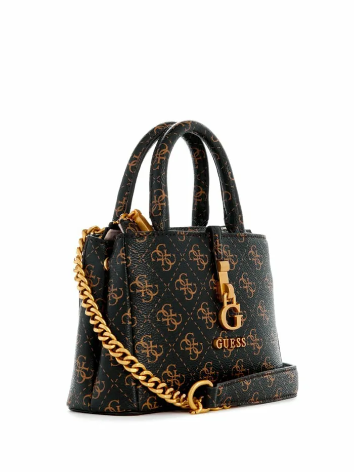 GUESS Handbags Women James Quattro G Mini Satchel Brown Multi GUESS Handbags Women James Quattro G Mini Satchel Brown Multi