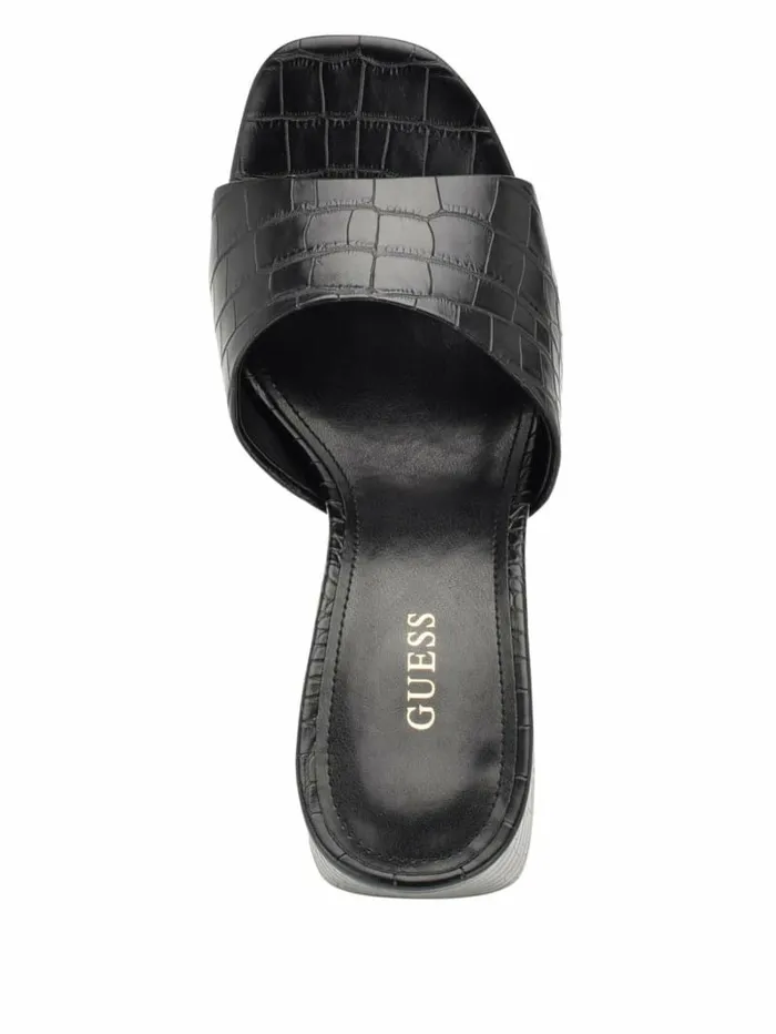 GUESS Heels Women Jadah CrocodileEmbossed Platform Heels Black 002 GUESS Heels Women Jadah CrocodileEmbossed Platform Heels Black 002