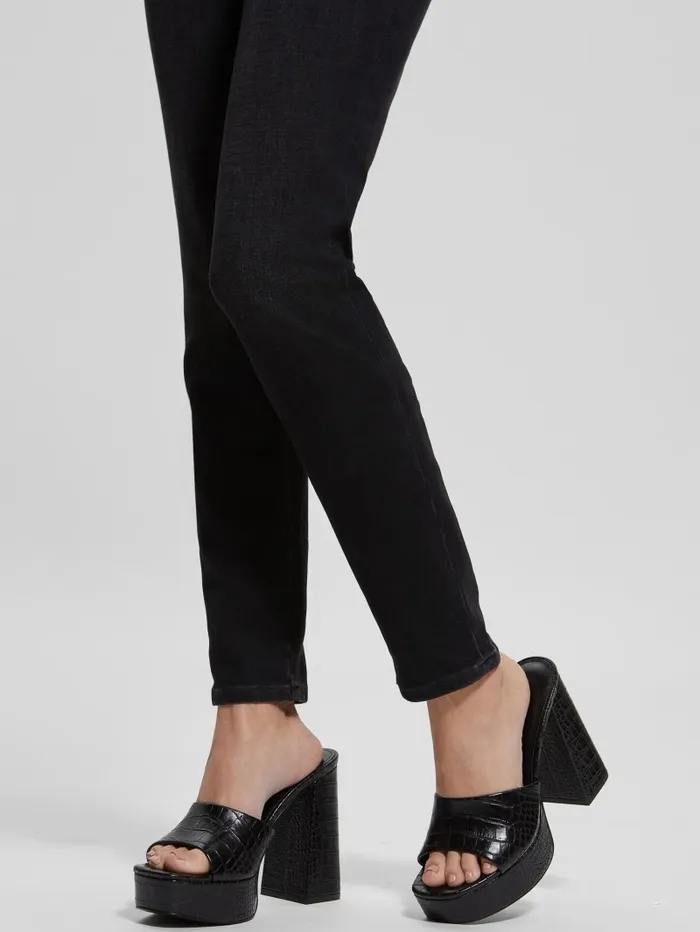 GUESS Heels Women Jadah CrocodileEmbossed Platform Heels Black 002 GUESS Heels Women Jadah CrocodileEmbossed Platform Heels Black 002