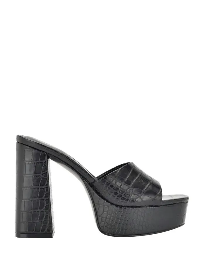 GUESS Heels Women Jadah CrocodileEmbossed Platform Heels Black 002 GUESS Heels Women Jadah CrocodileEmbossed Platform Heels Black 002