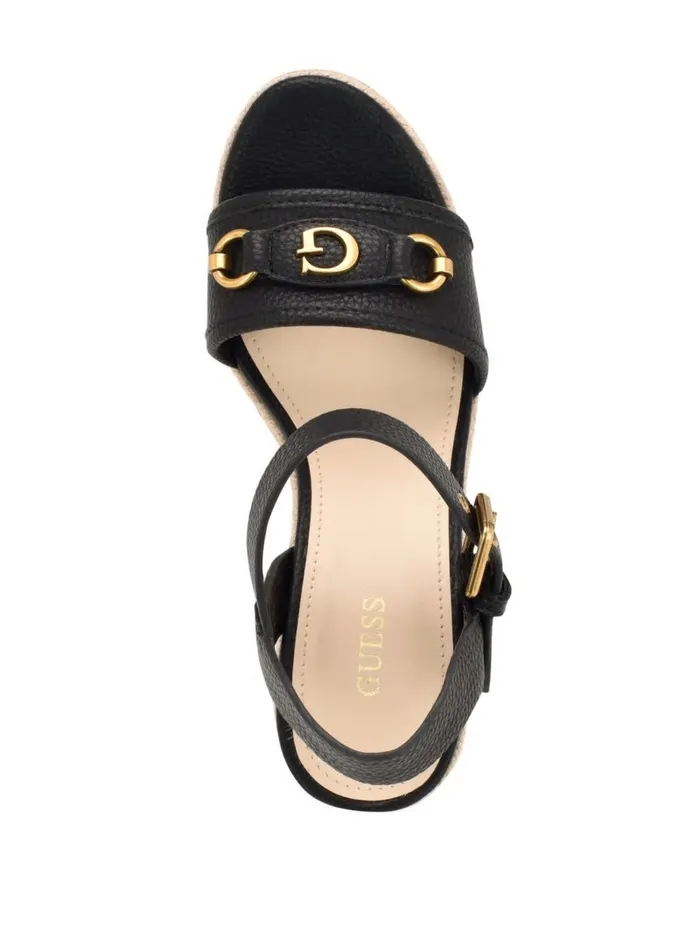 GUESS Hisley Wedge Sandals Black 002 Women Heels GUESS Hisley Wedge Sandals Black 002 Women Heels