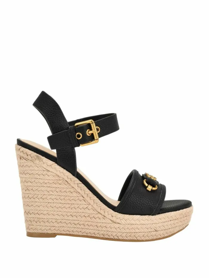 GUESS Hisley Wedge Sandals Black 002 Women Heels GUESS Hisley Wedge Sandals Black 002 Women Heels