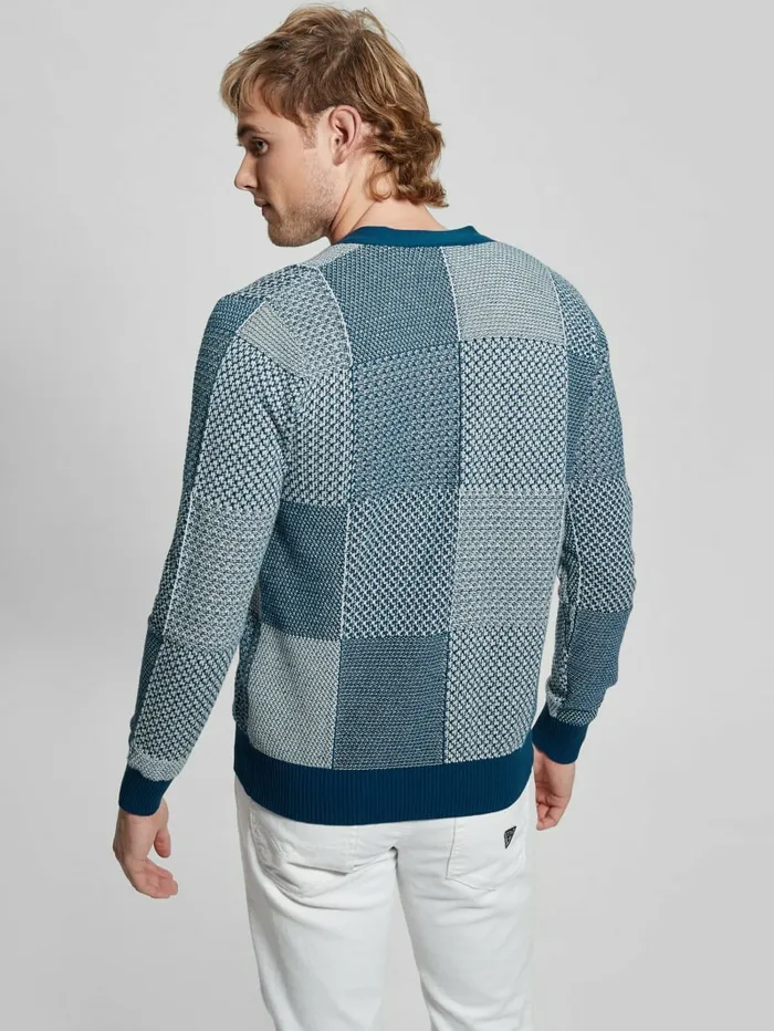 GUESS Hoodies and Sweaters Men Eco Bertrand SilkBlend Cardigan Blueblood And Salt Pacthw GUESS Hoodies and Sweaters Men Eco Bertrand SilkBlend Cardigan Blueblood And Salt Pacthw