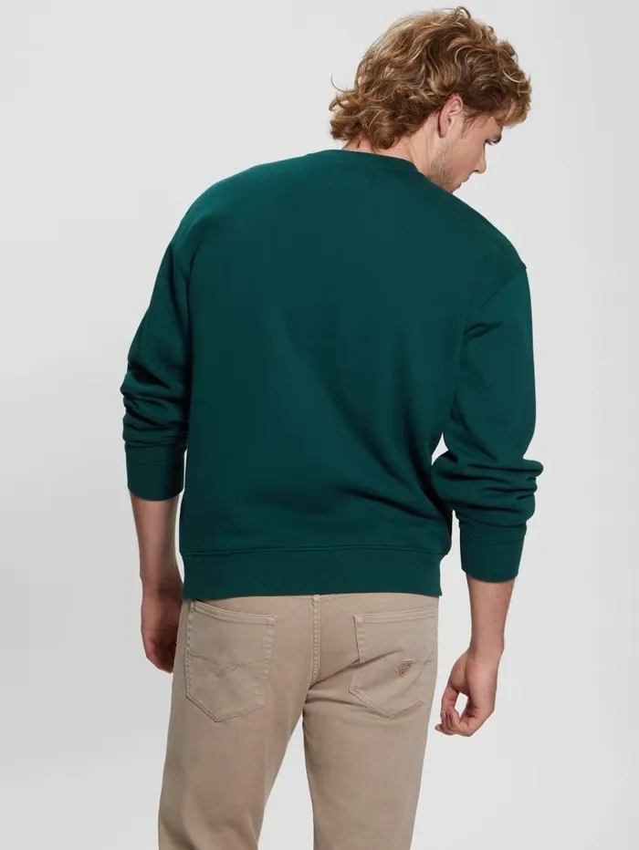 GUESS Hoodies and Sweaters Men Max Logo Bear Sweatshirt Dark Jade GUESS Hoodies and Sweaters Men Max Logo Bear Sweatshirt Dark Jade
