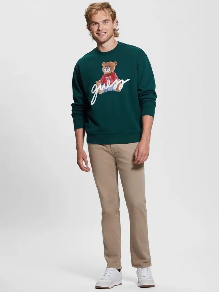 GUESS Hoodies and Sweaters Men Max Logo Bear Sweatshirt Dark Jade GUESS Hoodies and Sweaters Men Max Logo Bear Sweatshirt Dark Jade