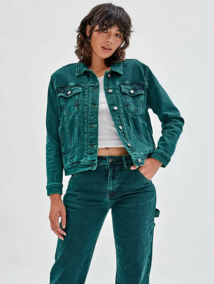 GUESS Jackets and Coats Women GUESS Originals x Batman Oversized Embossed Jacket Go Riddler Green Wash