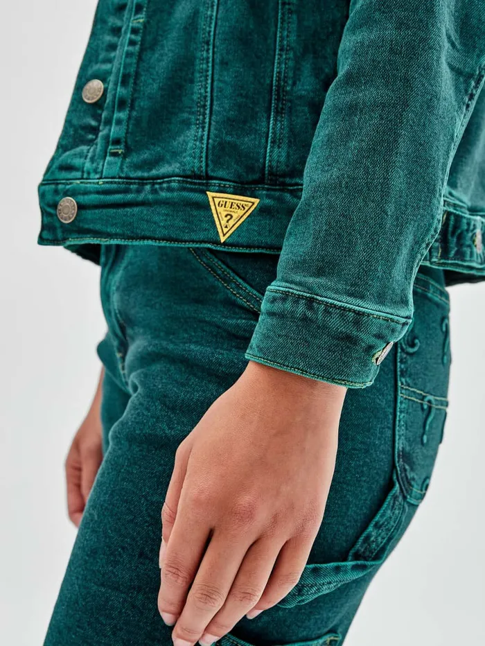 GUESS Jackets and Coats Women GUESS Originals x Batman Oversized Embossed Jacket Go Riddler Green Wash