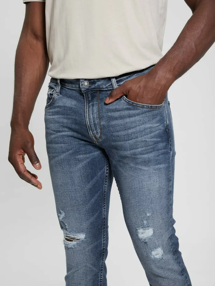 GUESS Jeans and Denim Men Finnley Distressed Slim Taper Jeans Mills GUESS Jeans and Denim Men Finnley Distressed Slim Taper Jeans Mills