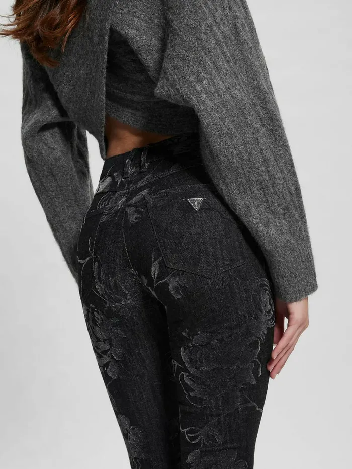 GUESS Jeans and Denim Women 1981 Metallic Floral Skinny Jeans Armstrong GUESS Jeans and Denim Women 1981 Metallic Floral Skinny Jeans Armstrong