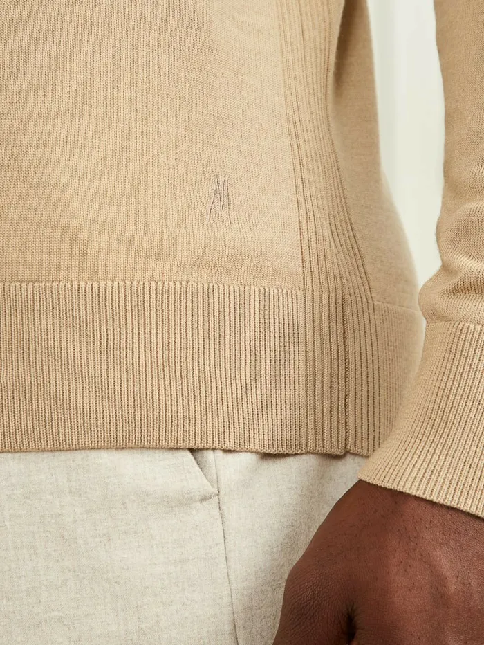 GUESS Merino Wool Turtleneck Sweater Herb Tan Men Hoodies and Sweaters