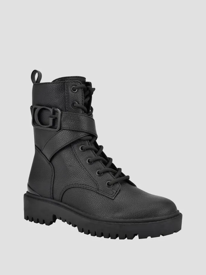 GUESS Orana Combat Booties Black Women Boots and Booties