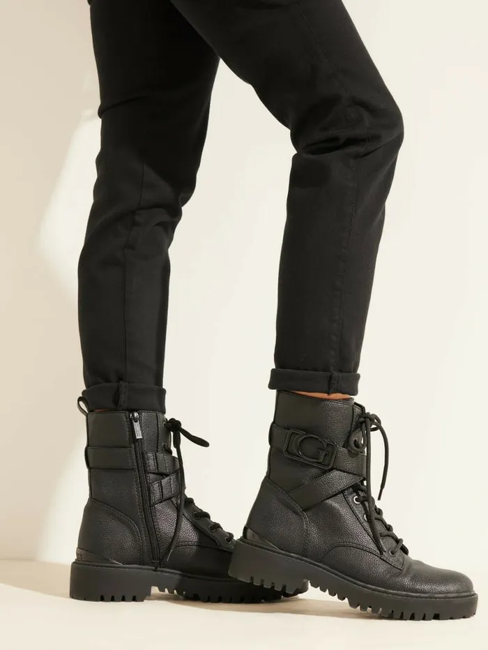 GUESS Orana Combat Booties Black Women Boots and Booties GUESS Orana Combat Booties Black Women Boots and Booties