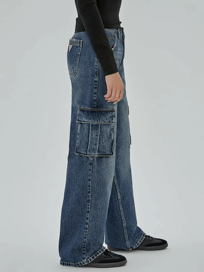 GUESS Originals Kit Cargo Jeans Originals Dark Wash Jeans and Denim GUESS Women GUESS Originals Kit Cargo Jeans Originals Dark Wash Jeans and Denim GUESS Women
