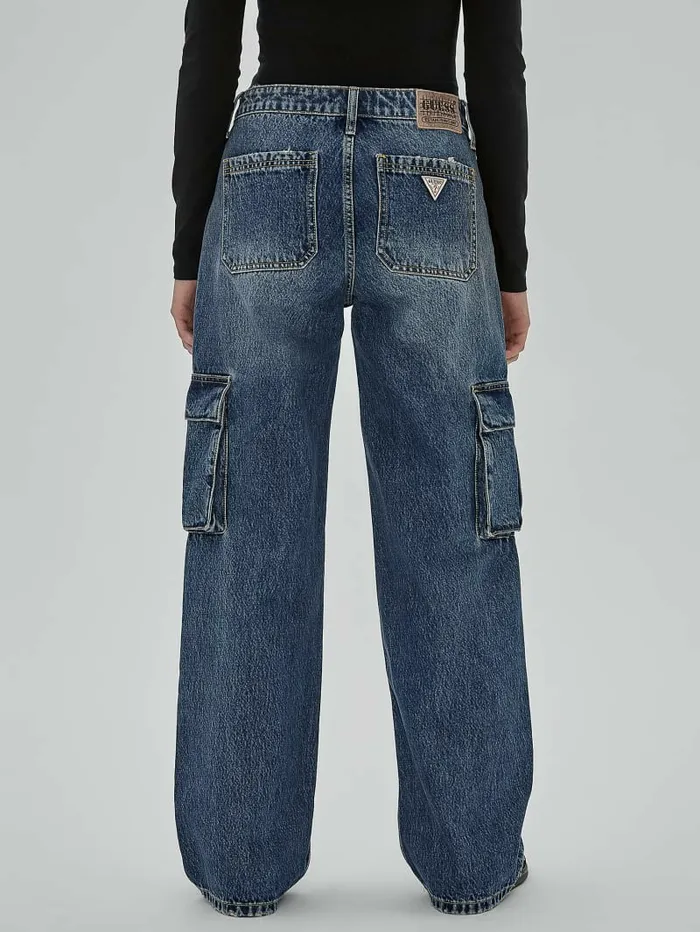 GUESS Originals Kit Cargo Jeans Originals Dark Wash Jeans and Denim GUESS Women GUESS Originals Kit Cargo Jeans Originals Dark Wash Jeans and Denim GUESS Women