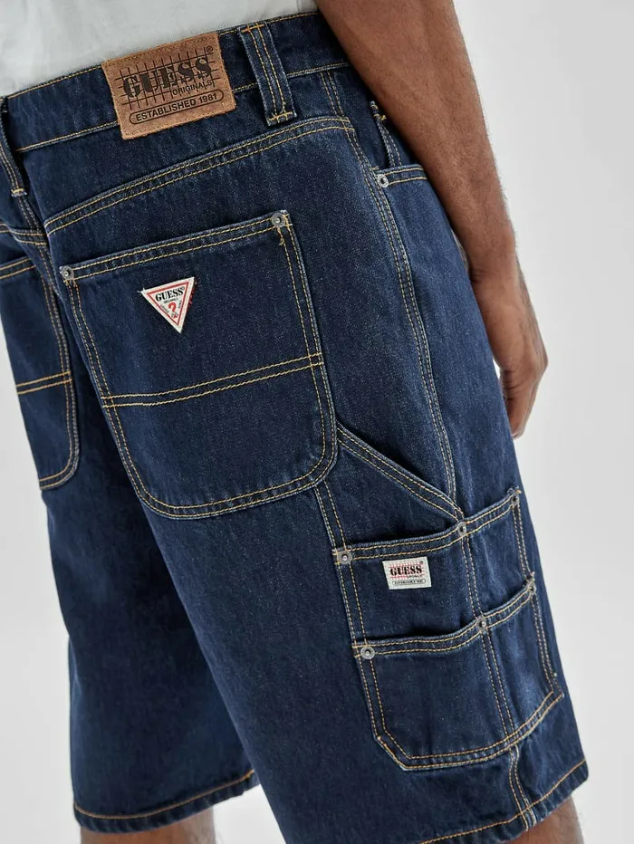 GUESS Pants and Shorts Men GUESS Originals Denim Kit Carpenter Shorts Go Vintage Dark Wash GUESS Pants and Shorts Men GUESS Originals Denim Kit Carpenter Shorts Go Vintage Dark Wash