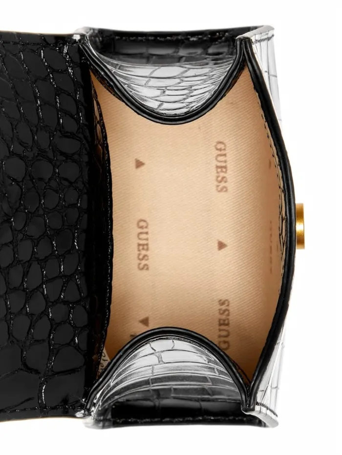 GUESS Sestri CrocodileEmbossed Mini Crossbody Black Women Handbags