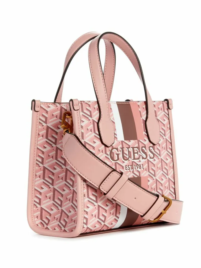 GUESS Silvana Mini Totes Acid Rain Women Handbags GUESS Silvana Mini Totes Acid Rain Women Handbags