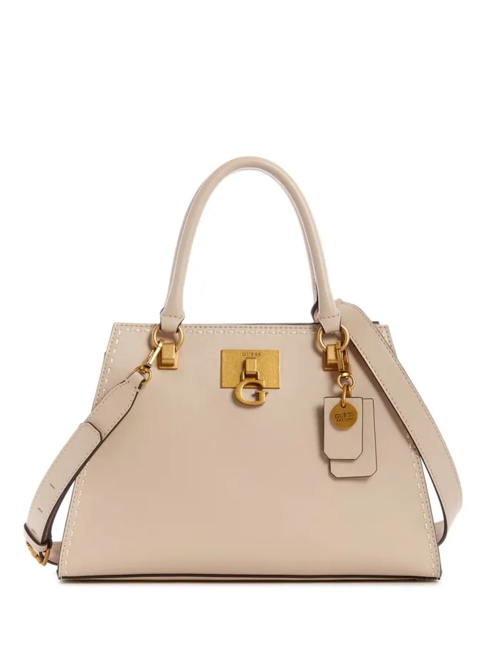 GUESS Stephi Girlfriend Satchel Beige Women Handbags