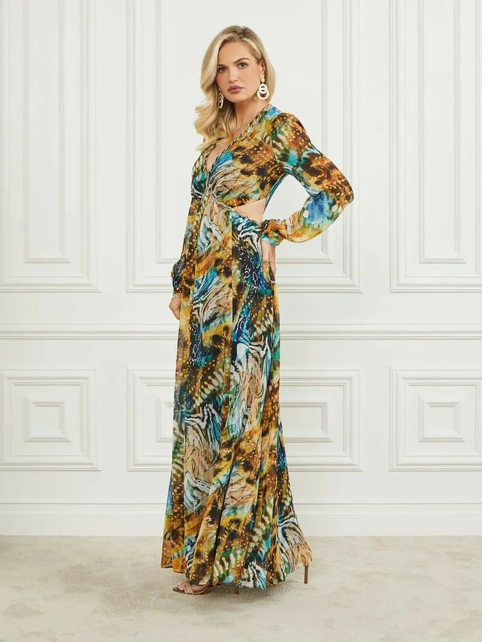 GUESS Ursula Gown Eutopia Print Women Dresses and Jumpsuits