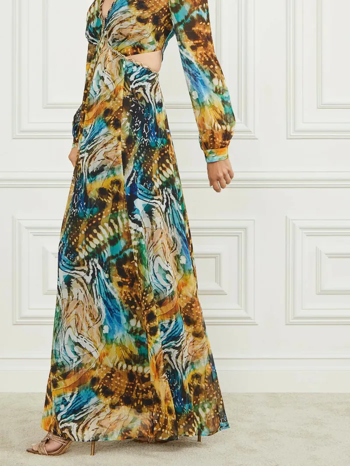 GUESS Ursula Gown Eutopia Print Women Dresses and Jumpsuits GUESS Ursula Gown Eutopia Print Women Dresses and Jumpsuits