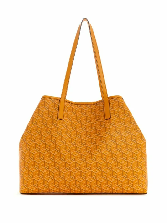 GUESS Vikky Large Tote Yellow Logo Women Handbags GUESS Vikky Large Tote Yellow Logo Women Handbags