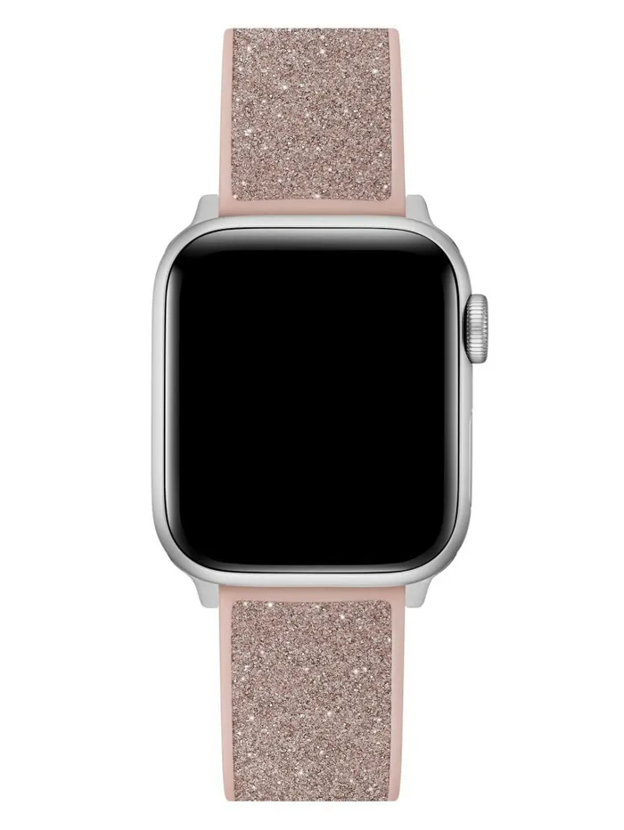 GUESS Watches Women Pink Glitter Silicone 3841 mm Band for Apple Watch Rose Gold GUESS Watches Women Pink Glitter Silicone 3841 mm Band for Apple Watch Rose Gold