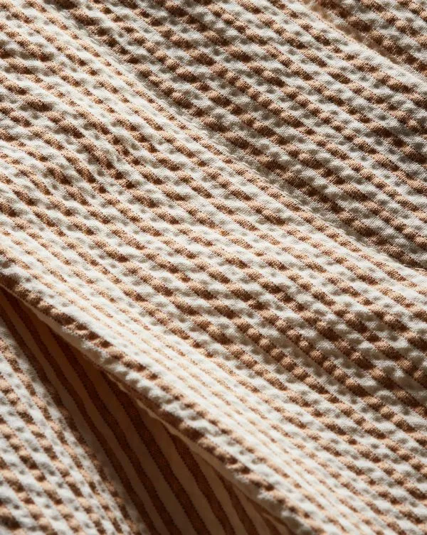 Haina Seersucker Short Khakiandwhite Women Veronica Beard Skirts and Shorts