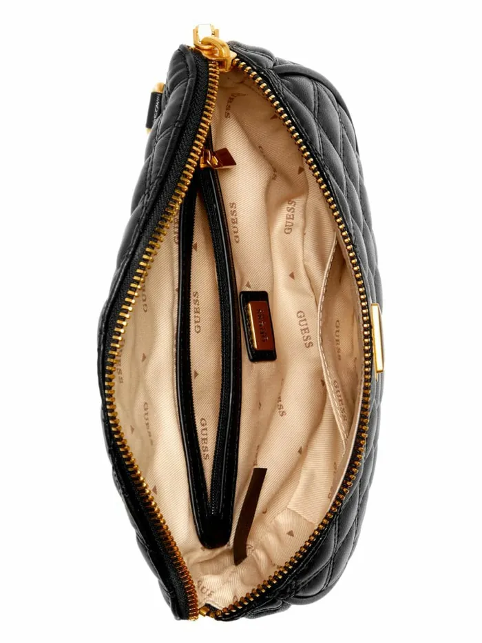 Handbags Giully Quilted Belt Bag Black 8211 GUESS Women Handbags Giully Quilted Belt Bag Black 8211 GUESS Women