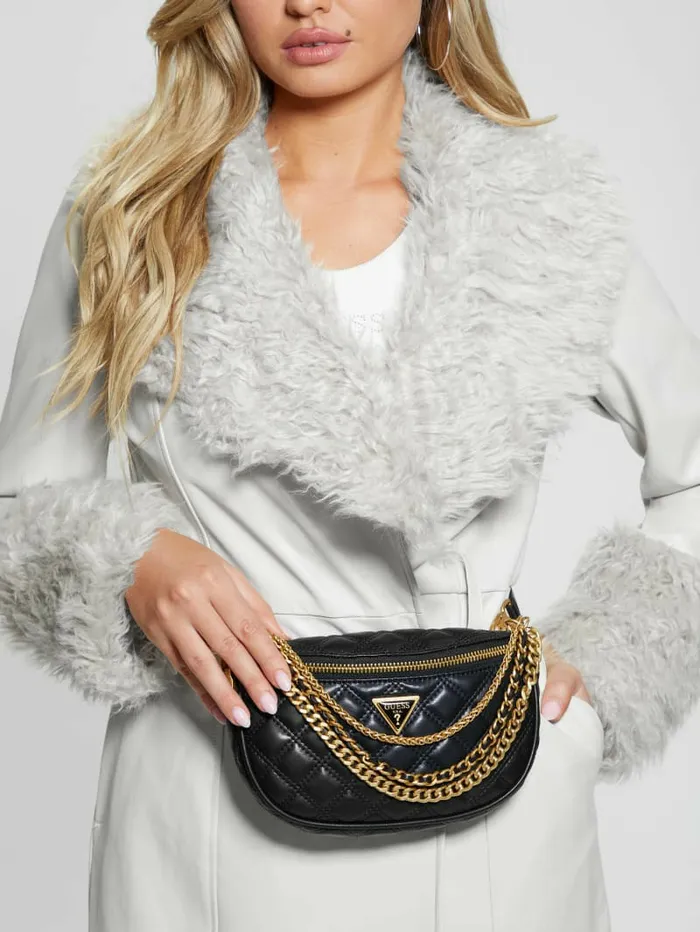 Handbags Giully Quilted Belt Bag Black 8211 GUESS Women Handbags Giully Quilted Belt Bag Black 8211 GUESS Women