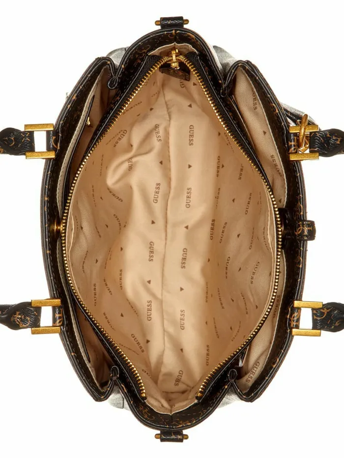 Handbags GUESS Women James Quattro G Girlfriend Satchel Brown Multi Handbags GUESS Women James Quattro G Girlfriend Satchel Brown Multi