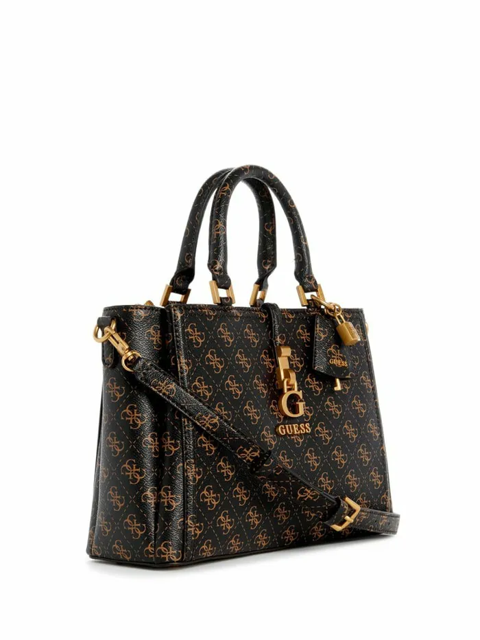 Handbags GUESS Women James Quattro G Girlfriend Satchel Brown Multi Handbags GUESS Women James Quattro G Girlfriend Satchel Brown Multi